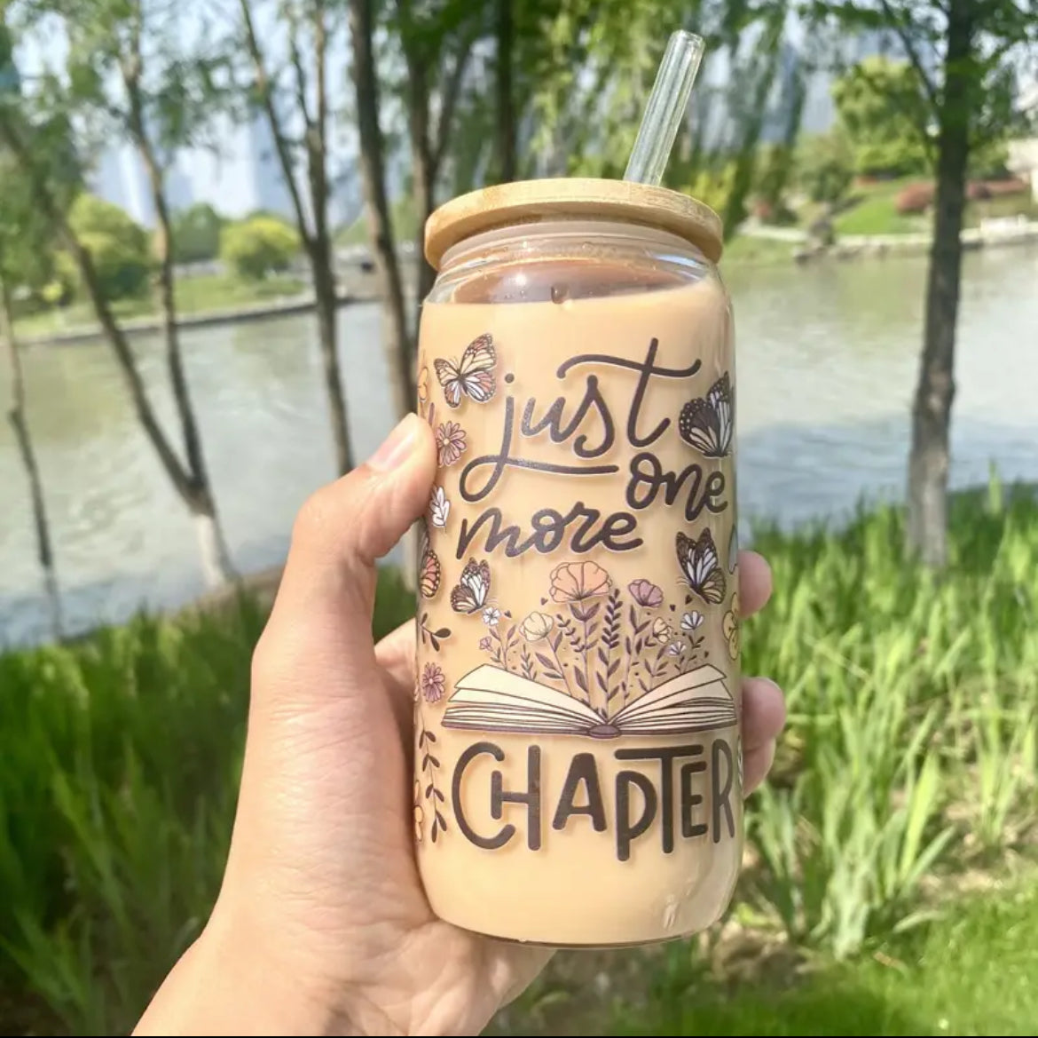 Just One More Chapter Glass tumbler