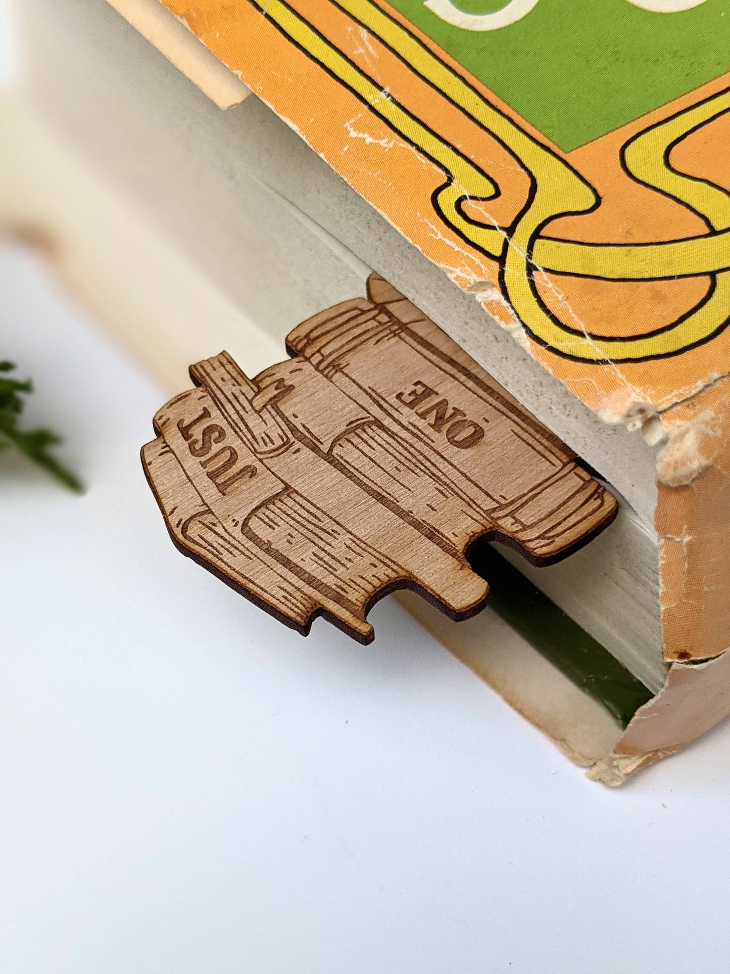 Nog maar één pagina houten bladwijzer
