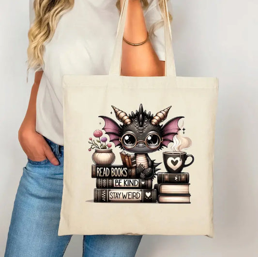 Read Books stay Weird Linnen Tas