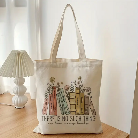 Too many books linnen tas
