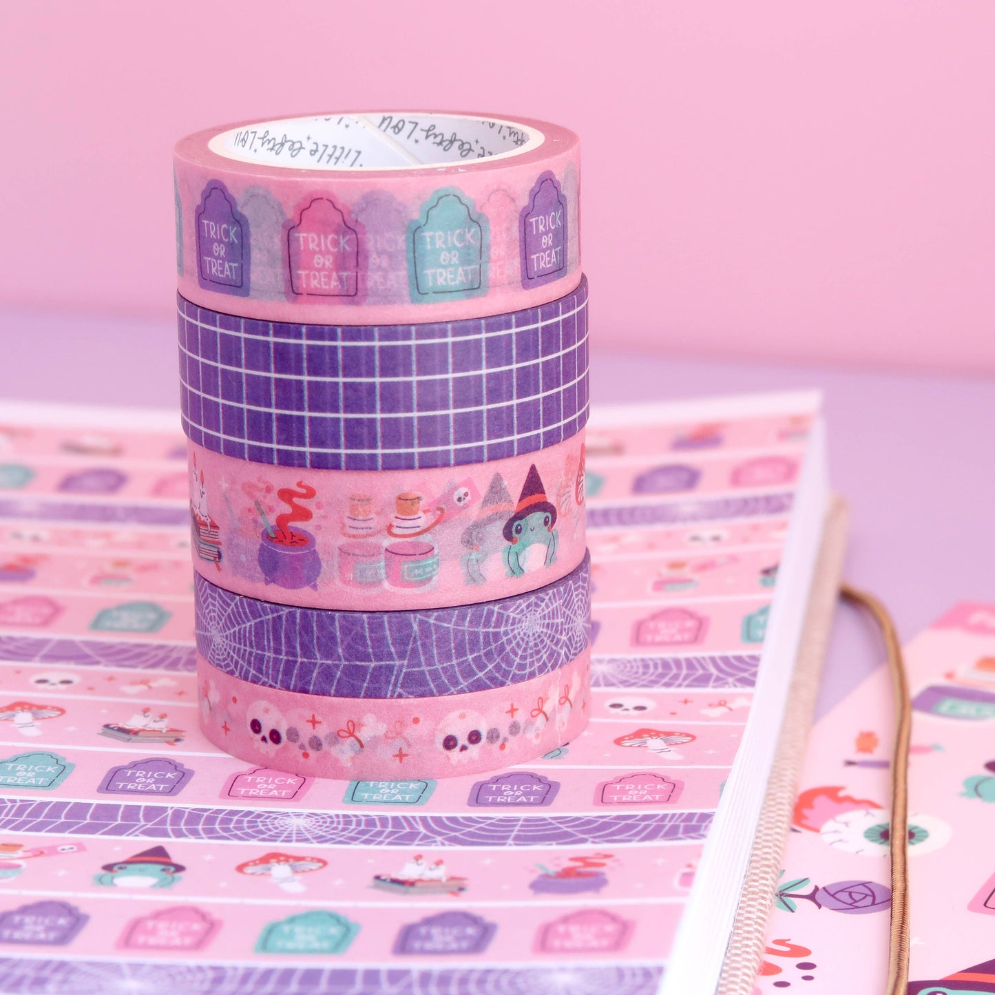 Pastelkleurige washitape met grafstenen