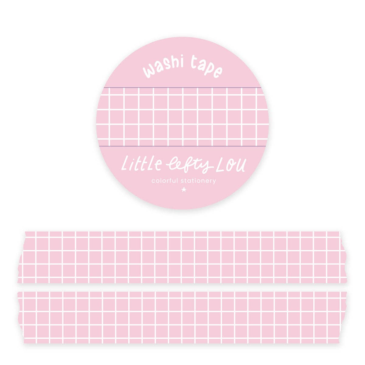 Roze washi tape met rasterpatroon