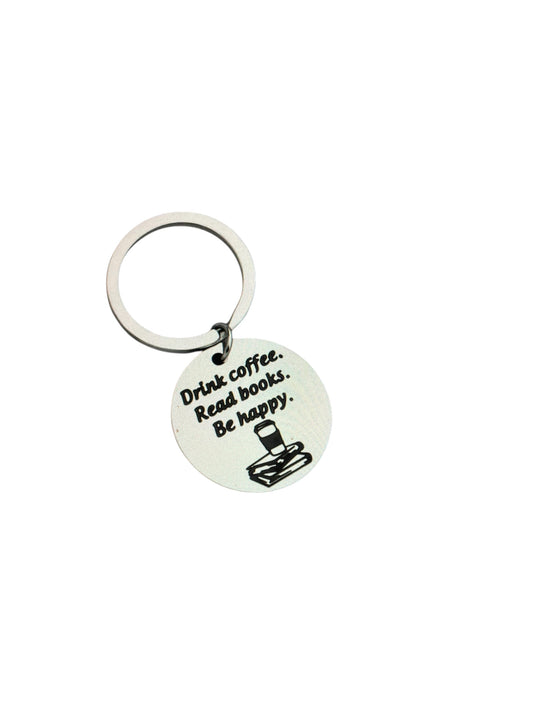 Drink coffee read books sleutelhanger