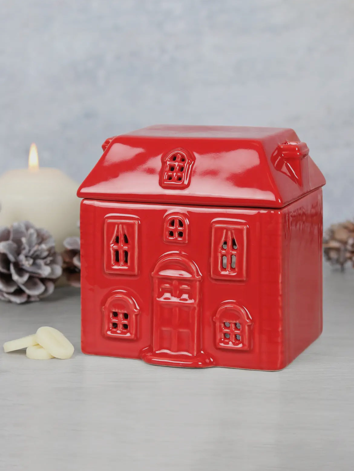 Witte keramische oliebrander en wasverwarmer voor thuis