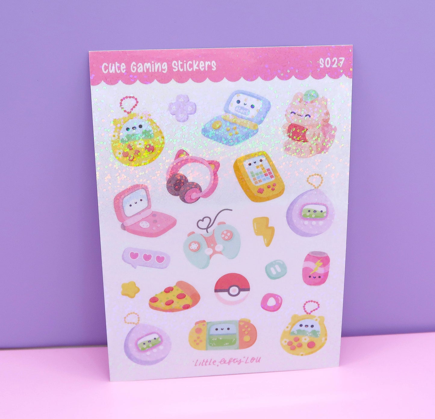 Holo Glitter schattige gamingstickers (S027)