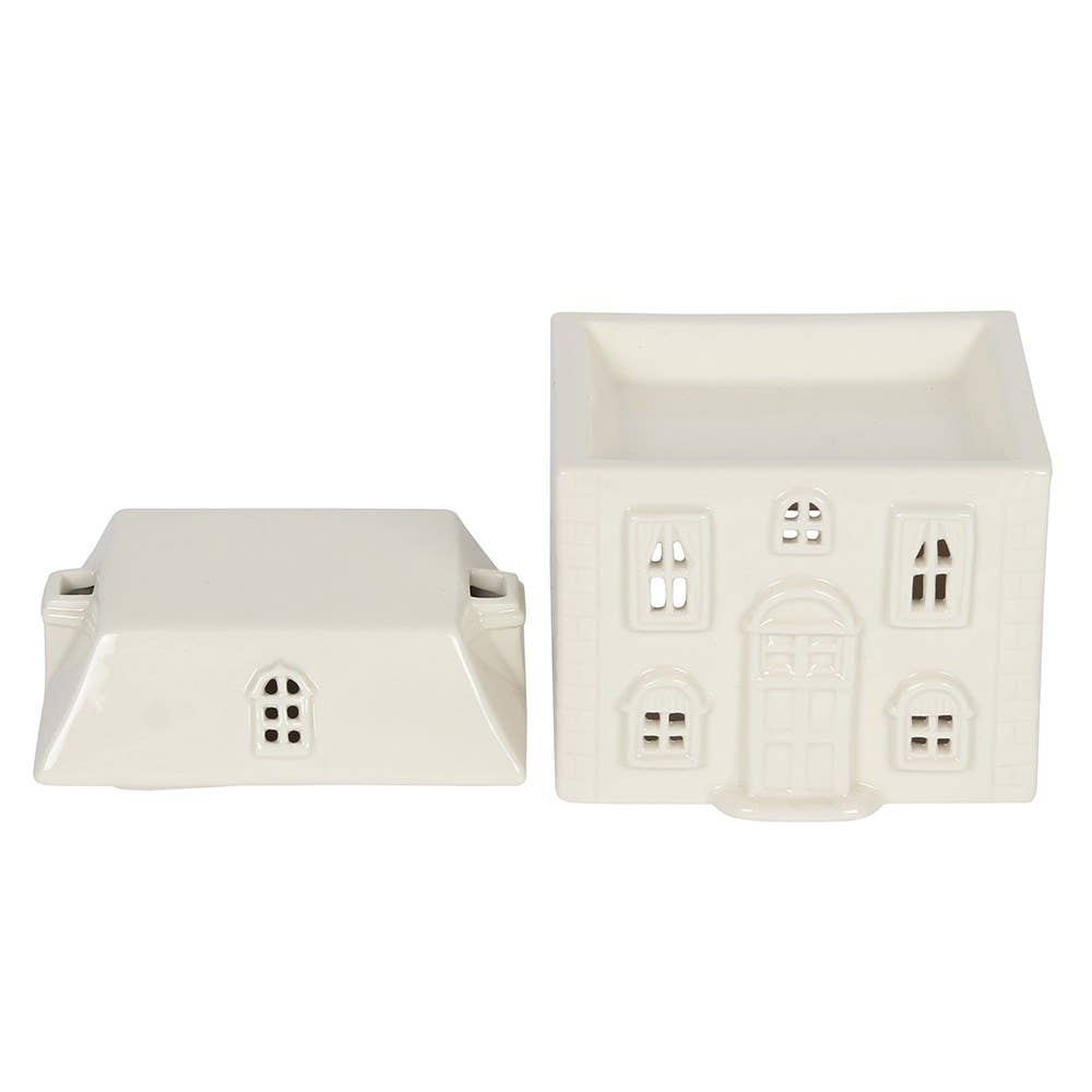 Witte keramische oliebrander en wasverwarmer voor thuis