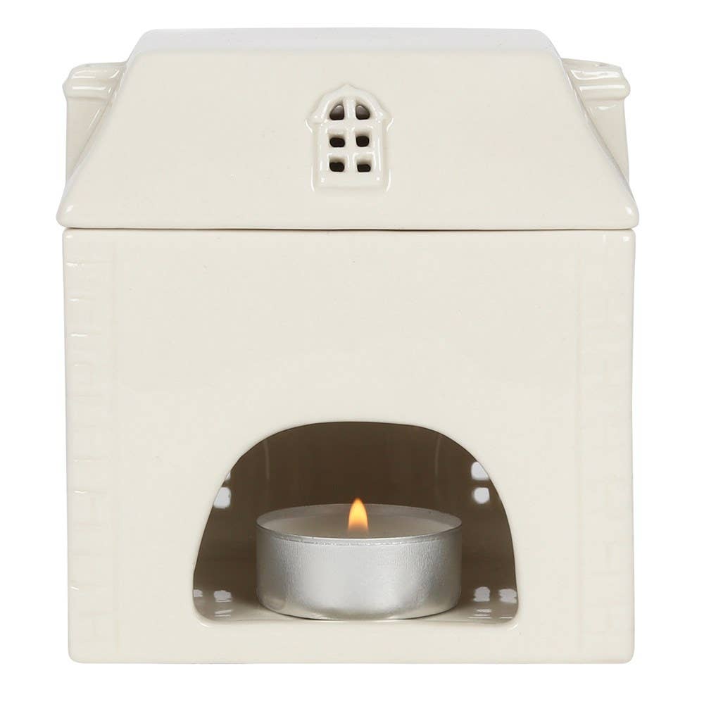 Witte keramische oliebrander en wasverwarmer voor thuis