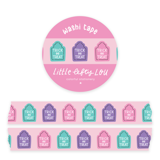 Pastelkleurige washitape met grafstenen