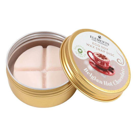 Belgische warme chocolademelk, kerst-sojawas, smeltschijf